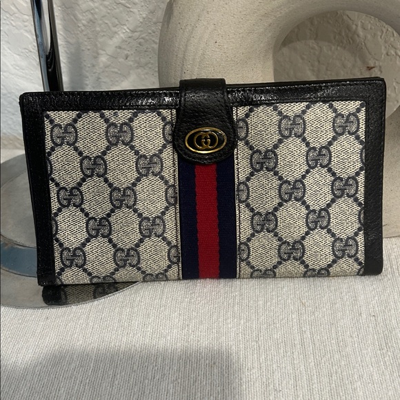 Gucci Long Wallet GG Supreme Sherry Line Interlocking - Picture 1 of 17
